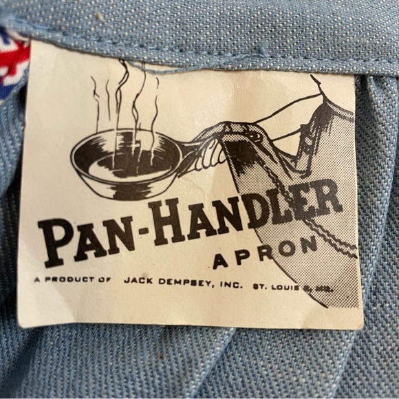 Vintage Jack Dempsey Pan-Handler Apron Oven Mitt Pot Holder Denim Retro Baker - Picture 13 of 17